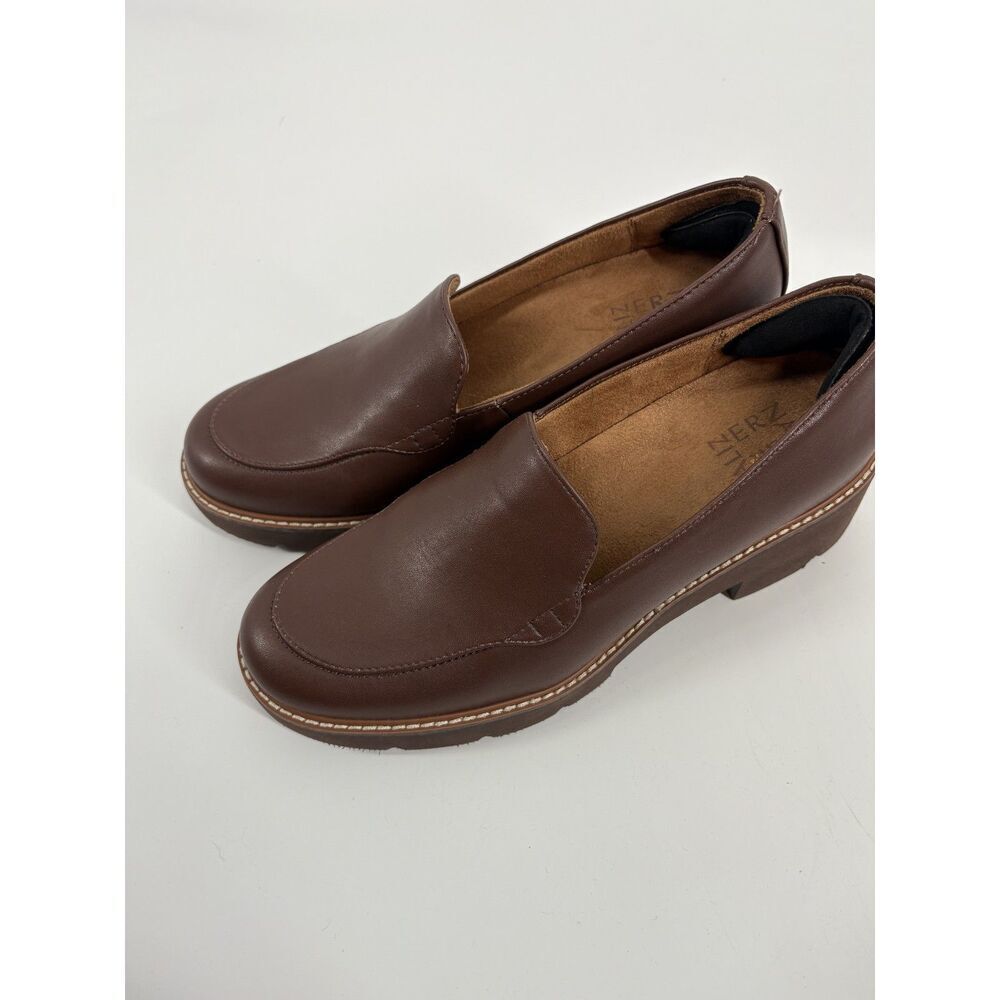 Naturalizer Brown Leather Loafers | Comfort Slip-On Work Shoes